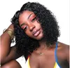 Court Bouclés Bob Brésilien Avant de Lacet Perruques de Cheveux Humains Sans Colle 360 Pleine Dentelle Perruque humaine pour les Femmes Noires (10 pouces, 150% de densité