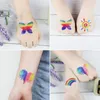 Colorful Rainbow Tattoo Sticker Adult Kids 40 style Sticker Face Cosmetic Lovely Body Art Temporary Sticker Party Accessory Boys Girls Toys
