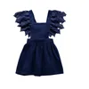 3 Colros Bébé Filles Robes Enfants Dentelle Manches Solide Doux Coton Lin Dos Bowknot Robe 2019 Nouvelle Mode D'été Enfants Dentelle Dres2555998