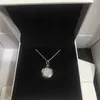 Kobiety Mężczyźni Pave Disc Wisiorek Naszyjnik Autentyczne Sterling Silver Party Biżuteria z Oryginalnym Pudełku Dla Pandora Link Chain Długie Naszyjniki