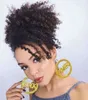 estensione dei capelli coda di cavallo 2019 estate coda di cavallo acconciatura donne afro ricci crespi soffio 120g clip in capelli umani coda di cavallo con botto