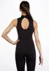 الكبار أكمام catsuit ازياء الياقة المدورة Unitards ليكرا النايلون ثقب المفاتيح القط جنس النساء دنة dancewear الأسود فريق الرياضة