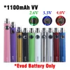 Evod Preheating VV Vape Pen 510 Thread Battery 650 900 1100 mAh Variable Voltage E Cigs with eGo USB Charger