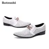 Batzuzhi Moda Uomo Scarpe eleganti Scarpe a punta in pelle Blink Bianco Scarpe da sposa Uomo Scarpe oxford per uomo, Taglie grandi EU38-46