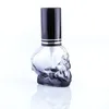 Kleurrijke schedelglas Essentiële olieflessen Parfum Spray Fles 8 ml Patedop met dubbele zilveren ringlijn