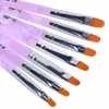 Na024 7 stks / partij Acryl Nail Borstel UV Gel 3D Nail Art Brush Pennen Nagellak Painting Tekening Borstels Manicure Tools Set Kit