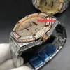 Herrklockor Rose Gold Diamond Dial Top Hot Fashion Diamond Watches Diamond Stainless Steel Strap Automatic Boutique Watch