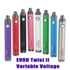 Visão Bateria Evod Twist II 1600mAh Tensão Variável Vape Pen VV Ego Torção E Cigarro Vape Pen 510 Thread com Carregador USB