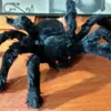 30cm/11.8 inch Realistic Hairy Black Spider Plush Toy Halloween Party Scary Decoration Haunted House Prop Indoor Outdoor Yard Decor JK1909PH