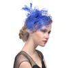 Vrouwen netto hoed veer haar clip vrouwen cocktail bruiloft bruids hoed race party haar decor slijtage