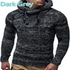 men's spring two tone Sweater Pullover Men Knitting Hoodie Long Sleeve Luxury Cable Sweatshirt Knitwear Winter Clothes