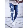 Nibesser 2019 heren gat skinny broek mode stretch gescheurde jeans voor mannelijke streep denim broek plus size trouses 3XL hoge kwaliteit