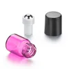 1ML Micro Mini Colorful Glass Roll-on Bottles with Stainless Steel Roller Balls 1/4 Dram DIY Sample Test Roller Essential Oil Vial Container