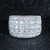 Mens simulado anéis de noivado de diamante jóias moda zircon anel de casamento de prata para mulheres