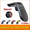 Support magnétique de support de téléphone de voiture pour iPhone Samsung Huawei L-Type Car Air Vent Mobile pour téléphone universel avec emballage de vente au détail
