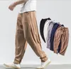 Stil hajuku plus storlek män byxor samurai kostym löst japan mode capris byxor asiatisk smart casual