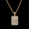 New bling gaiola dog tag pingente de colar de hip hop dos homens de jóias cadeia de corda de aço livre de ouro cor cheia de zircão cúbico para o presente