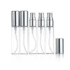 Mini Fine Mist Clear 5 ml / 10 ml 1 / 6OZ 1 / 3OZ Atomiseur Bouteille en verre Vaporisateur Parfum rechargeable Parfum Bouteille de parfum vide avec pulvérisateur en aluminium