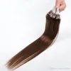 Estensione dei capelli Micro Ring di alta qualità INDIAN REMY 100% capelli umani 0,8 g / s 200 s / lotto Colore marrone