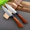 New Outdoor Fxied Blades Hunting Knife Pattern Steel Blade Wood Handle Straight Knives With Wood Sheath