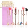 Make -upborstels Set Sardcaptor Sakura Cosmetische borstel Sailor Moon Magical Wand Girl Rose Gold Make Up Brush Kit Pink Bag Foundation Eyes Face