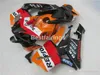 OEM Injection Moulded Fairing Kit för Honda CBR600RR 03 04 Orange Svart Fairings Set CBR600RR 2003 2004 JK25