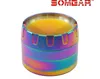 2024 63mm4 Layer Smoke Grinder with Metal Brilliant Red Zinc Alloy