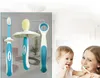 3pcs / set baby silikon lövtous tandborste + barn träning tandborste + tunga beläggning renare barn tänder föremål spädbarn teether