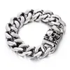 High Polished Punk Vintage 316L Stainless Steel Braclets For Men Ghost Head Skull Bangle Fashion Jewelry