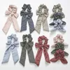 Stripe Big Long Bow Hair Bands Ponytailhållare Gummi Rope Dekoration Kanin Öron Big Tarm Hårcirkel T9i00241