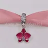 Andy Jewel Authentic 925 Sterling Silver Beads Orchid Silver Pendant Charms Passar European Pandora Style Jewely Armelets Halsband 791554EN69