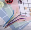 Stainless Steel Straws Set colorful Eco Friendly Reusable Metal Drinking Straws Set With Cleaning Brush Party Bar Accessory4974914