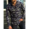 fashion men shirt 2019 autumn new digital printed hip hop men casual shirts slim fit vintage shirt