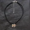 Vintage Silber Mini Elefant Anhänger Halskette Liebe Tier Charme Frauen Chokerhalsketten Einfache Seil Kette Modeschmuck Billig Großhandel