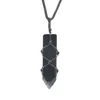 10 PCS Handmade Weave Sword Shape Amethyst Stone Pendant Pendant Opalite Collana opale con gioielli a catena di corda