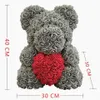 NOUVEAU CADEAU DE VALENTIONS 40 cm Red Bear Rose Teddy Bear Rose Flower Decoration Artificial Christmas Gift for Women Valentines Gift3736871