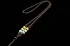 12style 3PC/LOT Gold Emerald Handwoven Pendant Cord Wire Lanyard Crystal Necklace Black Red Rope Pendant Rope D062