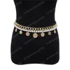 Europe and America Women Belt Chains Yellow Gold Plated Pearl Coins Tassels Belt Chians for Party Wedding Nice Gift for Fr4041199