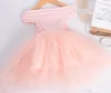 Geboren babymeisjes off-the-shoulder tutu jurk mouwloze baby peuter prinses feest tule sundress