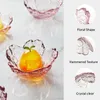 Mini Cherry Blossom Shaped Glass Sauce Dishes Plates Lead Free Serving Bowl for Dipping Sushi Seasoning Pudding