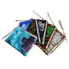 New hot sale envelope clutch bag zipper cosmetic bag fashion mermaid sequin bag ladies coin purse WCW661