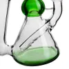 8.7 cali zielone szklane bonga wodne zlewka Dab Rigs fajki wodne recykler olej Bong Shisha z 14mm fajki wodne Banger