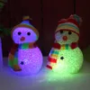 Bonhomme de neige de Noël LED Crystal Lights Bonhomme de neige de Noël avec des lumières Poupée de Noël Veilleuses colorées Décorations de fête 2styles RRA1997