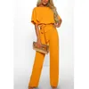 Dropship Jumpsuit Rompers Womens Overaller Kvinnor Jumpsuits 2020 Streetwear Plus Size Romper Spring Summer Lace-up Short Sleeve