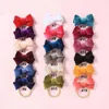 Baby Girls Bow Headband 18 colors Turban Solid color Elasticity Hair Accessories fashion Kids Hair Bow Boutique Skinny Nylon Hair Clips