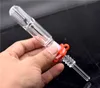 El kit Micro NC de 4,5 pulgadas más barato con 14 mm 18 mm Punta de clavo de cuarzo Clip de plástico Keck Mini Tubos de quemador de aceite de vidrio plataforma petrolera DAB Bong