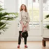 Khaki Lange Mouwen Gekleed Kraag Trench Coats Dames Dames Lente Elegante Ballon Mouw Belted Double Breasted Uitloper Tops1