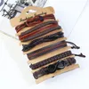 Infinity Genuine Leather Bracelets Men Rope Chain Jewelry Snap Clasp Multilayer Adjustable Wrap Bangles for Women Vintage Braided Bracelet