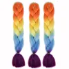 Jumbo Braiding Hair sintetico Kanekalon Capelli bicolore ombre grigio nero blu colore rosa Trecce all'uncinetto Capelli in fibra ad alta temperatura premium