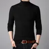 Zimowy Gruby Ciepły Solid Sweter Mężczyźni Turtleneck Marka Męskie Swetry Slim Fit Pullover Mężczyźni Knitwear Mężczyzna Podwójny kołnierz